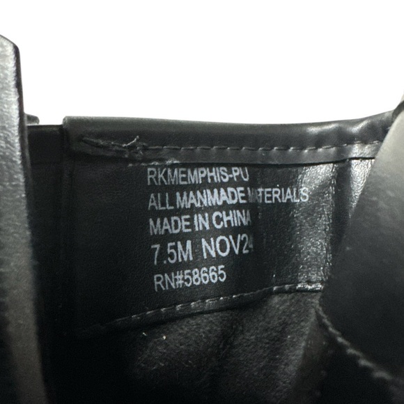 Nordstrom Rack Black Leather Moto Boots Buckle Detail Size 7.5 - Picture 8 of 9